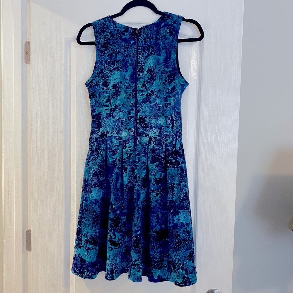 Mossimo XS Printed A Line Zip Back Stretch Dress